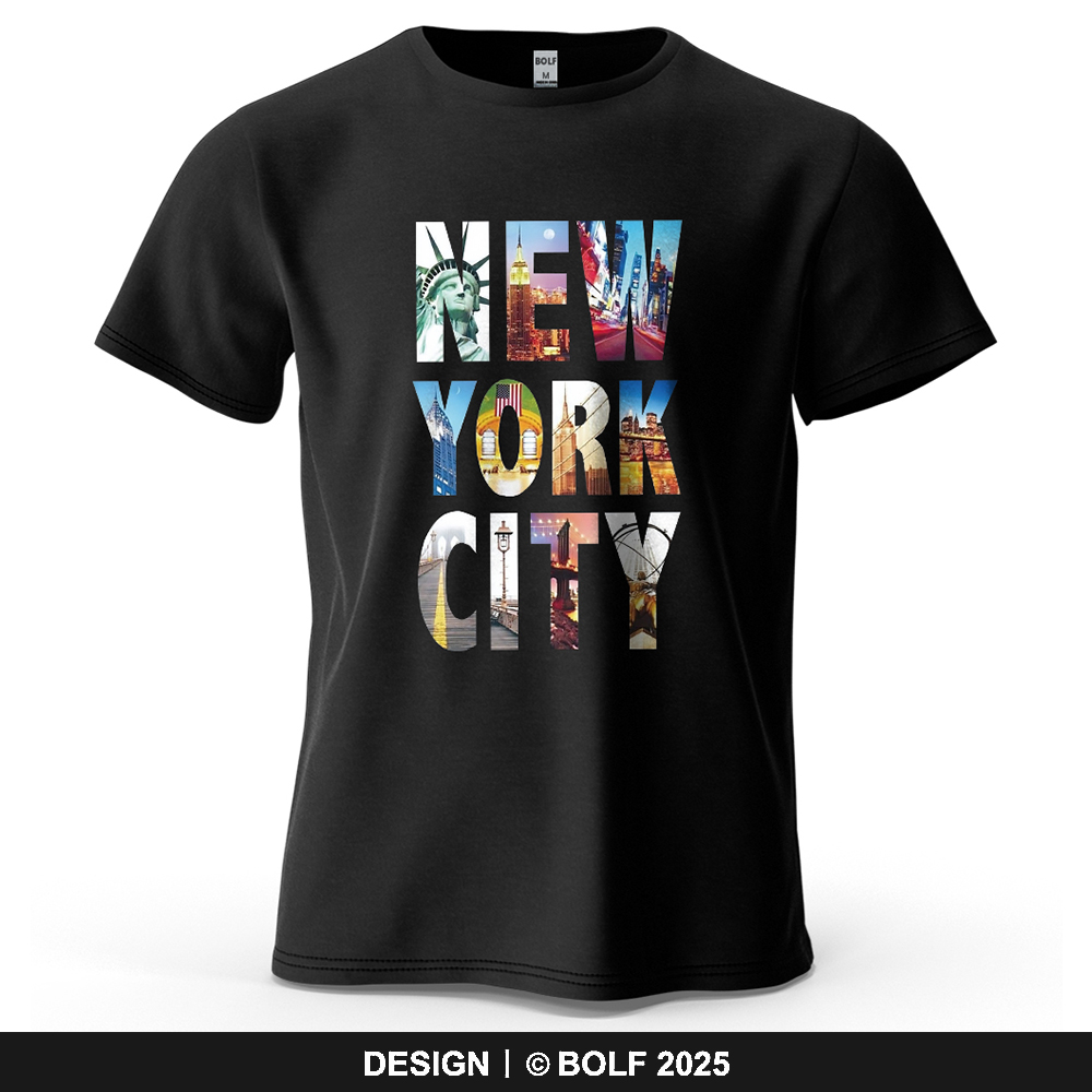 Street Fashion Nyc - Kaos Pria NYC Vibes 100% Katun