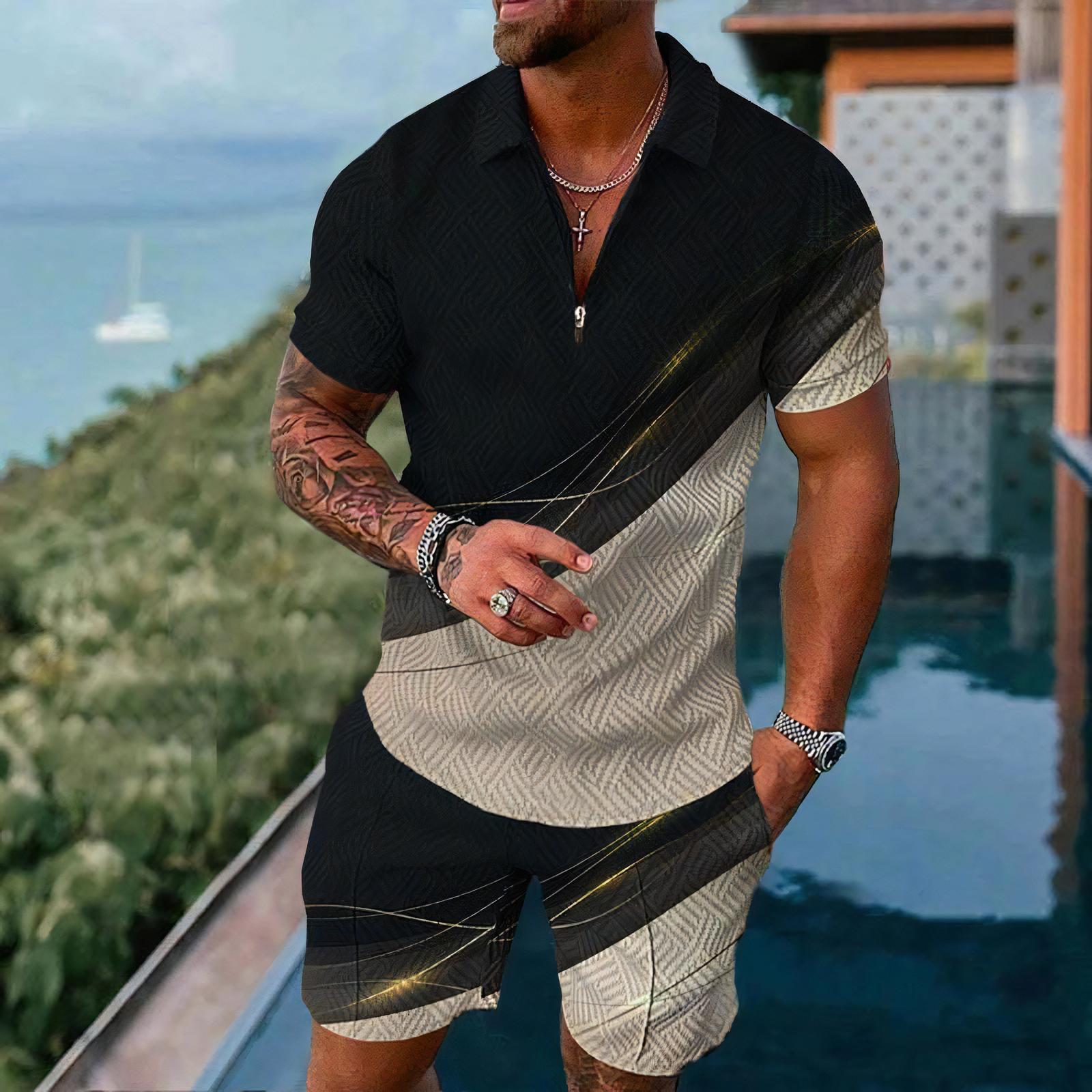 Street Fashion Clothing - Kemeja Polo Pria Set Lengan Pendek