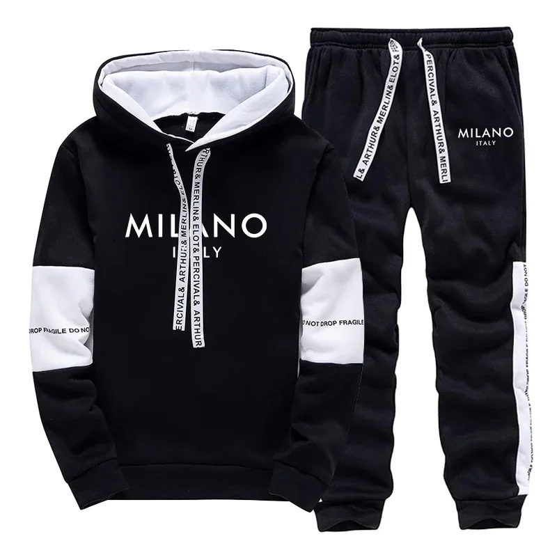 Italy Fashion Street - Setelan Pakaian Olahraga Pria Hoodie Nyaman