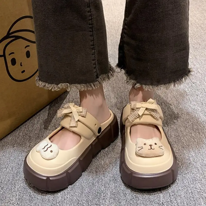 Sepatu Clog Kucing Lucu DIY Ba - Street Fashion Female ulasan dan harga