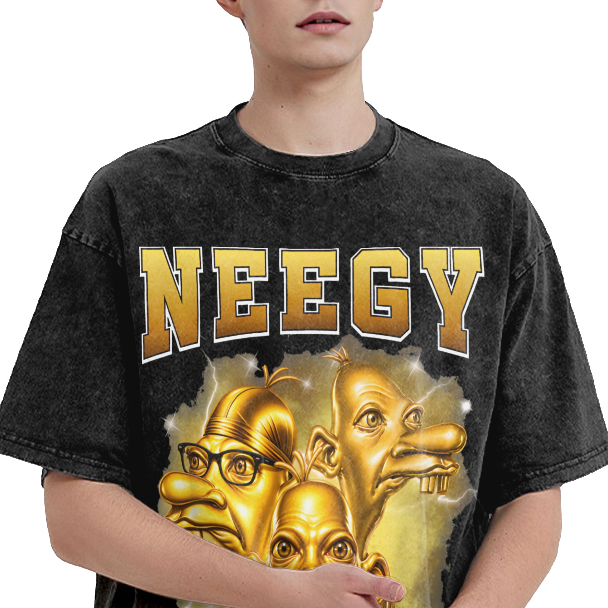 Kaos Harajuku Washed Shirt Gol - Street Fashion Gen Z ulasan dan harga