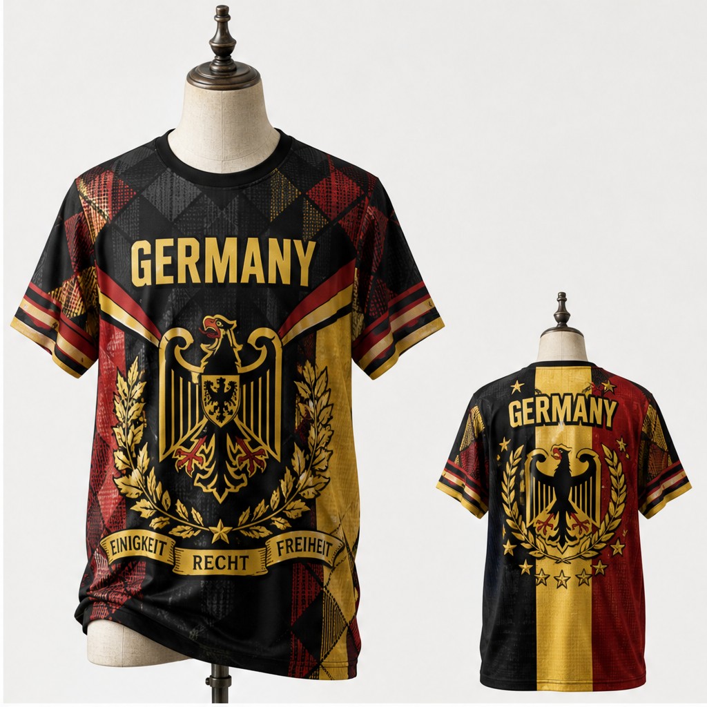 Kaos Pria Jerman Kerah Bulat H - Street Fashion Germany ulasan dan harga