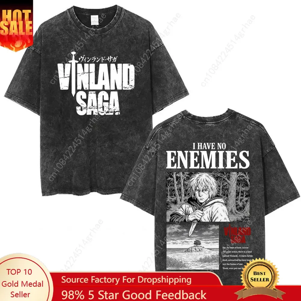 Kaos Vintage Washed Anime Vinl - Street Fashion Anime ulasan dan harga