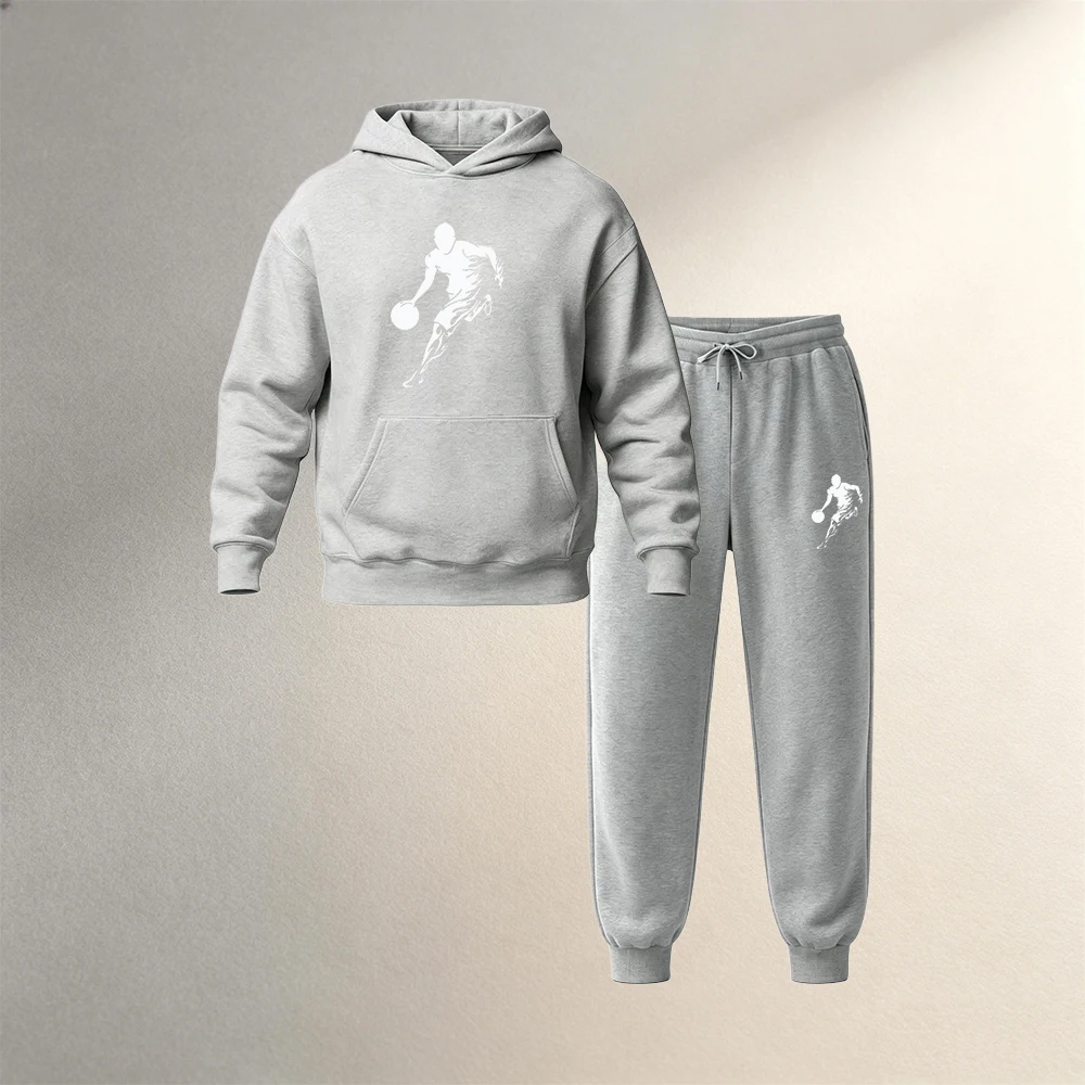 Pakaian Pria Setelan Hoodie Pu - Street Fashion Clothing ulasan dan harga