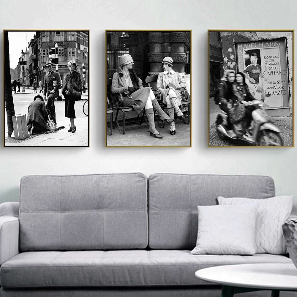 Mode Hitam dan Putih Cetak Fot - Italy Fashion Street ulasan dan harga