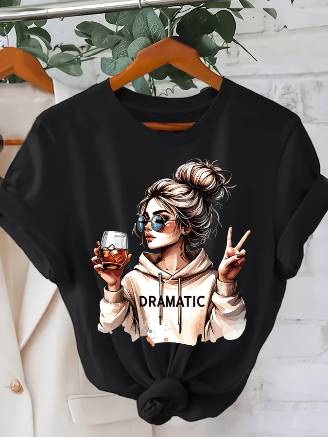 DRAMATIC 1pc Kaos Wanita Lenga - Italy Fashion Street ulasan dan harga