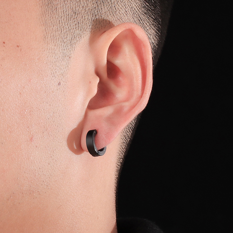 1 Pasang anting bulat baja tah - Street Fashion Rings ulasan dan harga