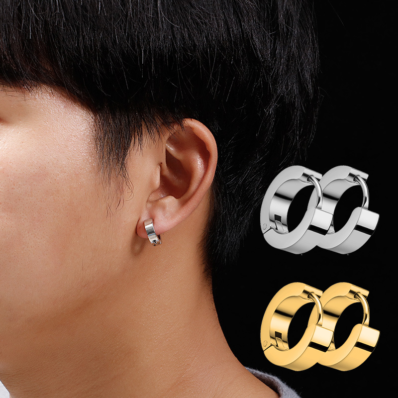 1 Pasang anting bulat baja tah - Street Fashion Rings ulasan dan harga